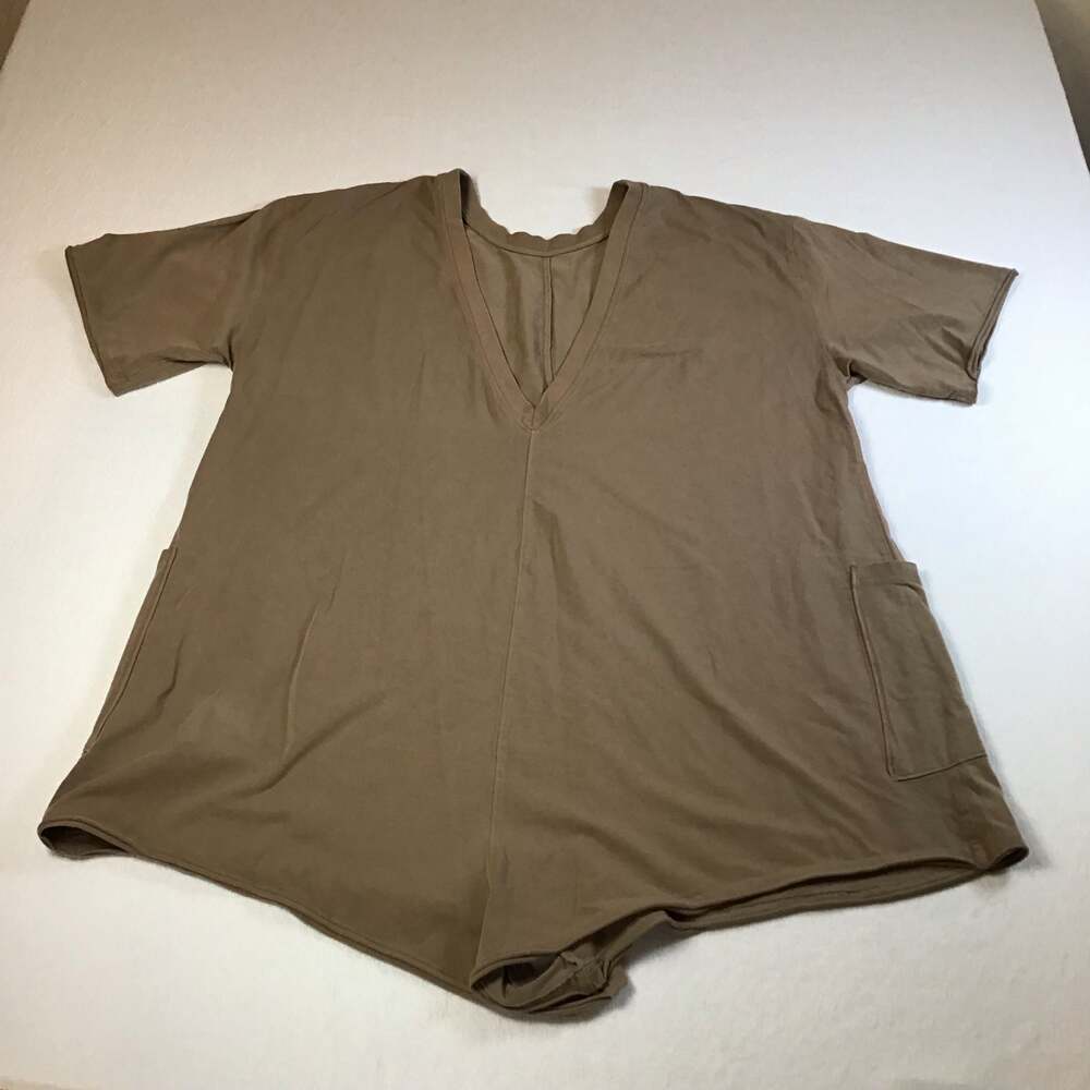 FP Movement Hot Shot Tee Romper Mocha Latte Large boho Summer - Picture 10 of 11
